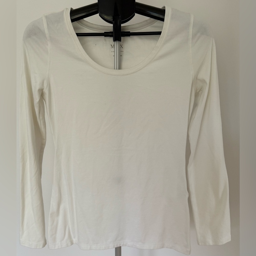 Mix by 41 Hawthorn White Long Sleeve Scoop Neck Tee | Size M